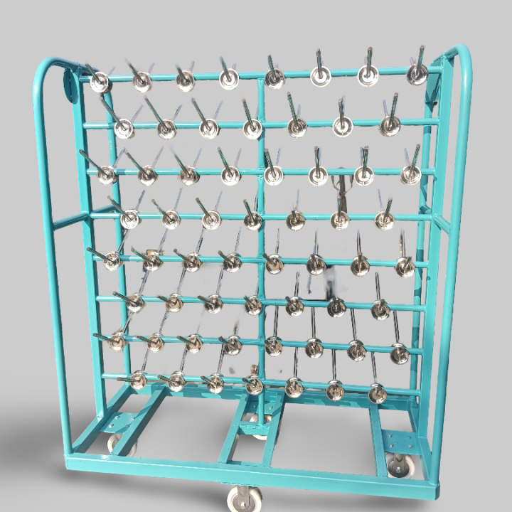Yarn dying trolley with ss washer & SS pipe attachment -1530 X 715 X 1580 mm - 120 positions